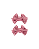 Dusty Rose Starlight Bow Clips