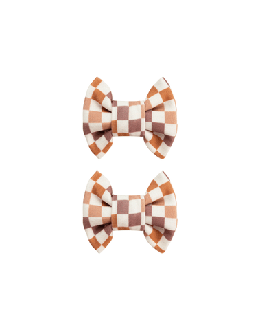 Harvest Plaid Bow Clips