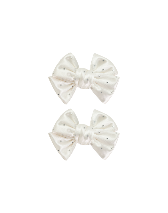 Ivory Starlight Bow Clips