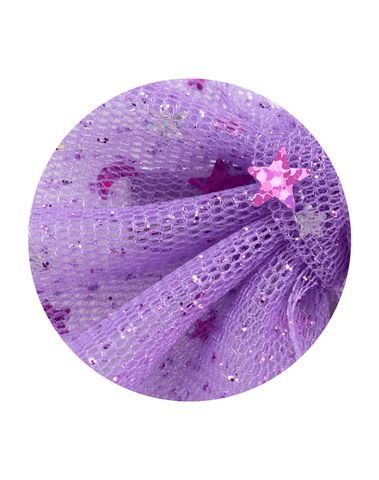 Lilac Boo Tulle Bow Clips