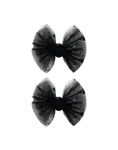 Midnight Magic Tulle Bow Clips