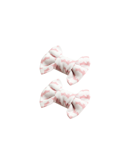 Pink Spooky Bats Bow Clips