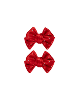 Red Ornament Bow Clips
