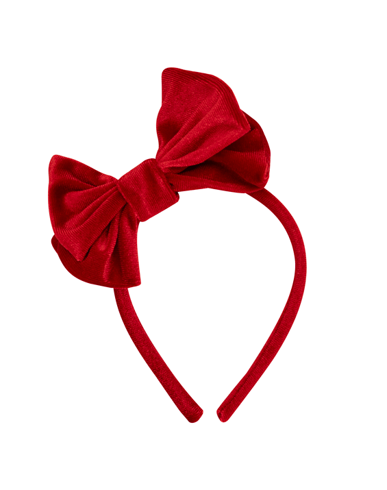 Red Velvet Bow Headband