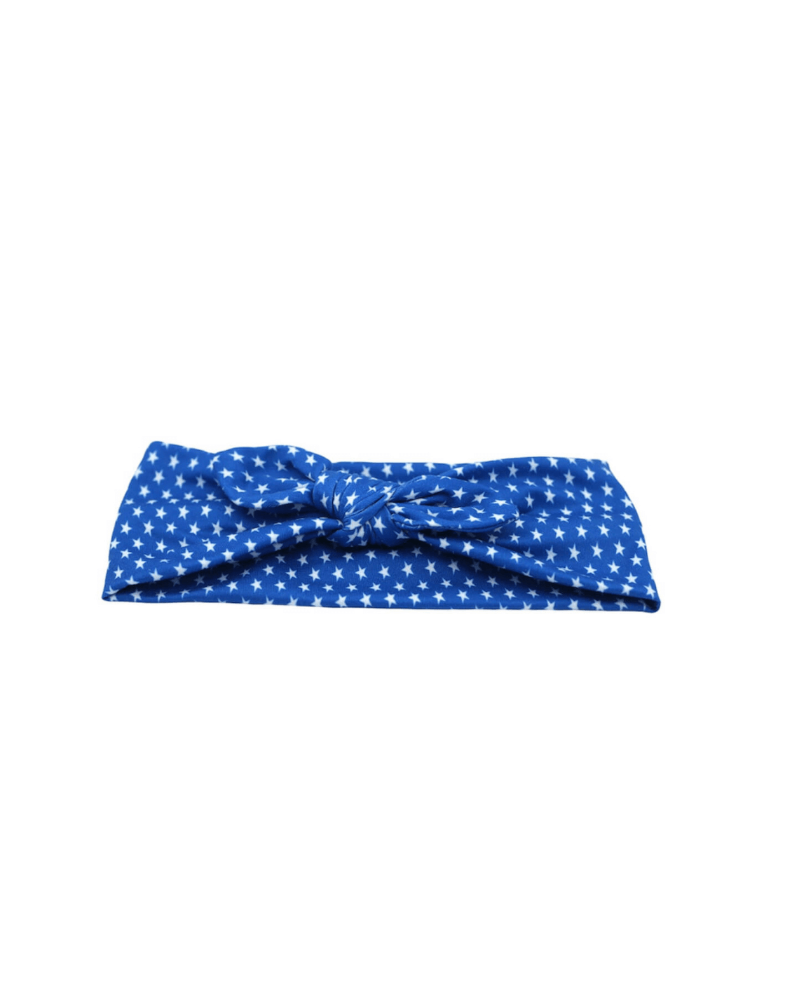 A knotted head wrap featuring a fourth of july pattern for little girls from By Bella Boutique.