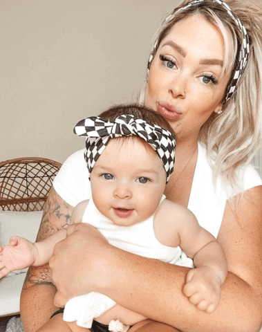 Mommy and me matching head wrap from By Bella Boutique.