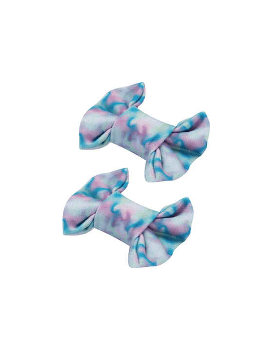 Cosmic Tie-Dye Bow Clips