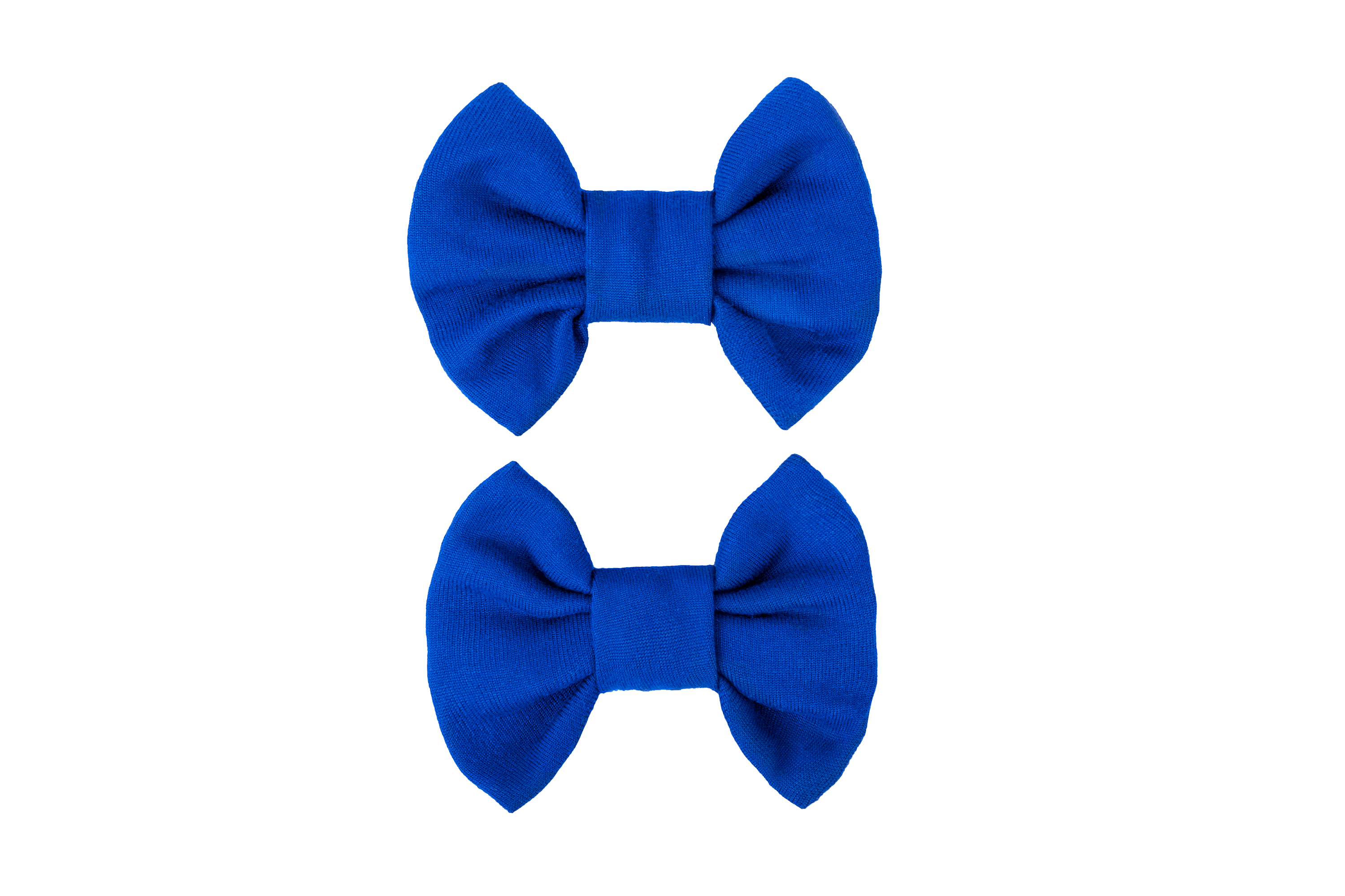 A set of two small blue hair clips for toddler girls from By Bella Boutique.