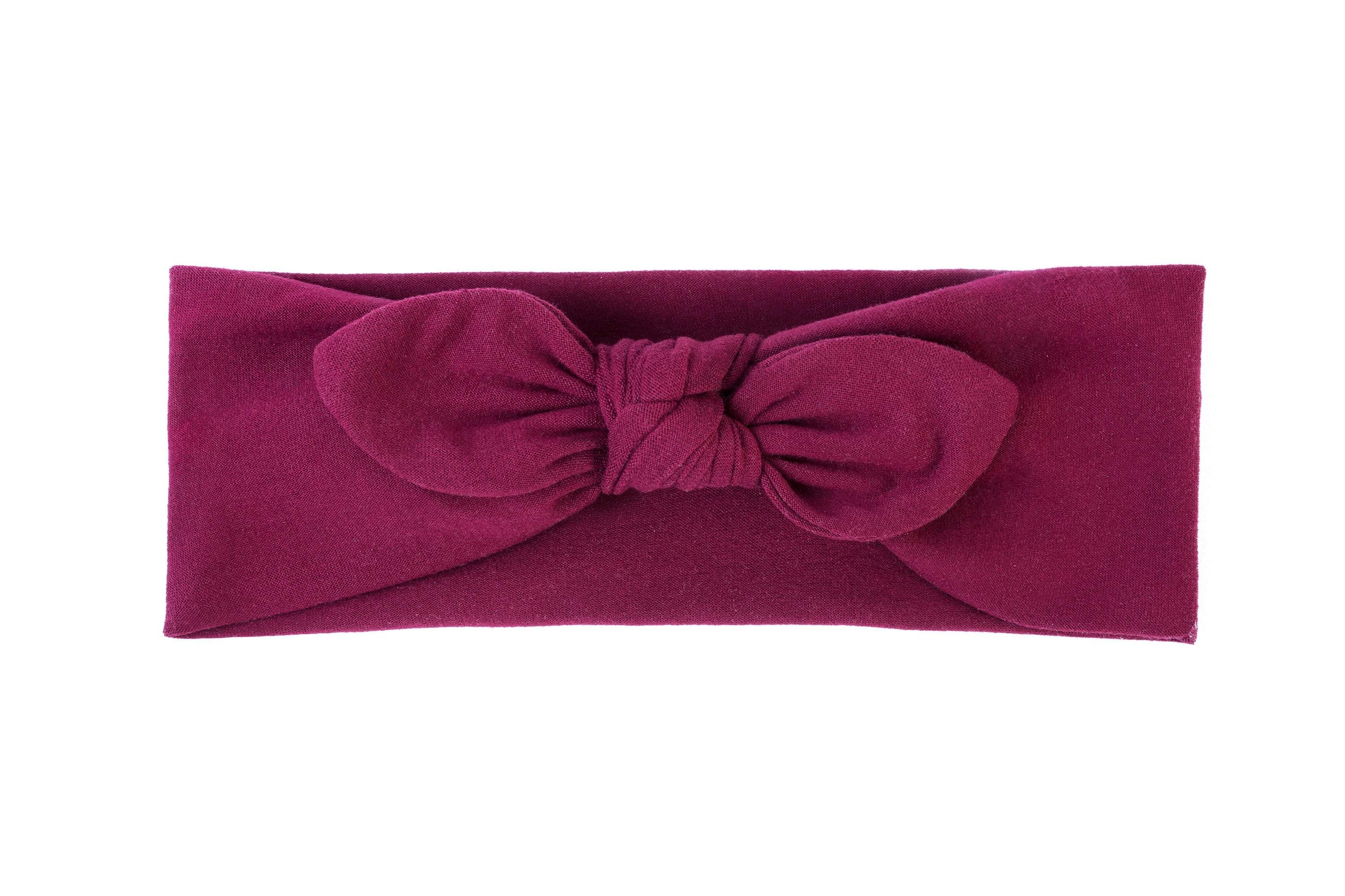 handmade burgundy wide headband from By Bella Boutique 