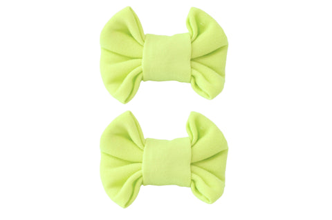 Lime Green Bow Clips