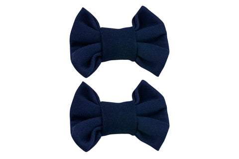 Midnight Blue Bow Clips