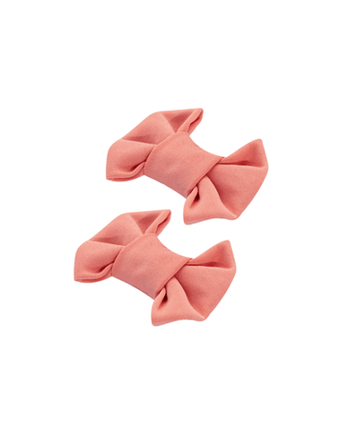 Salmon Pink Bow Clips
