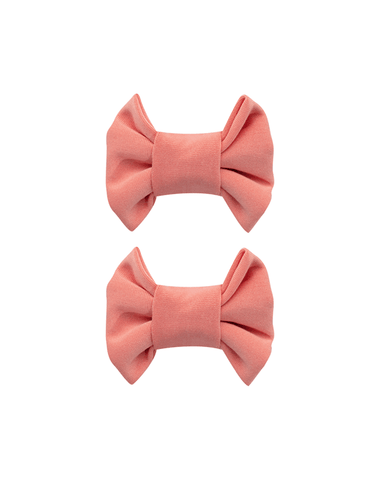 Salmon Pink Bow Clips