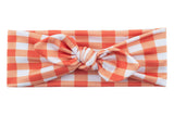 Orange Gingham Headband
