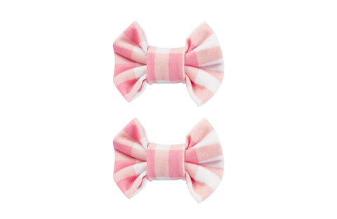 Pink Gingham Bow Clips